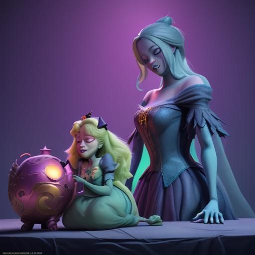Sleeping Beauty at Monsters Inc: Pixar-Style 3D Art