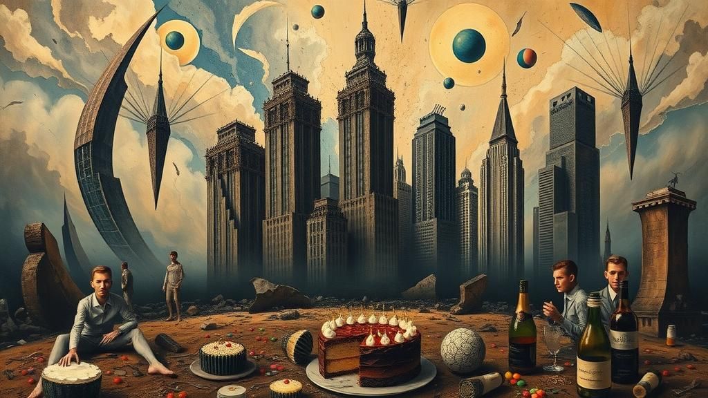 Dystopian Landscape in Dark Fantasy Heavy Metal Art