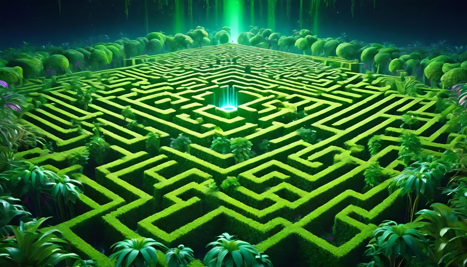 Psychedelic Jungle Maze in a Trippy Wonderland
