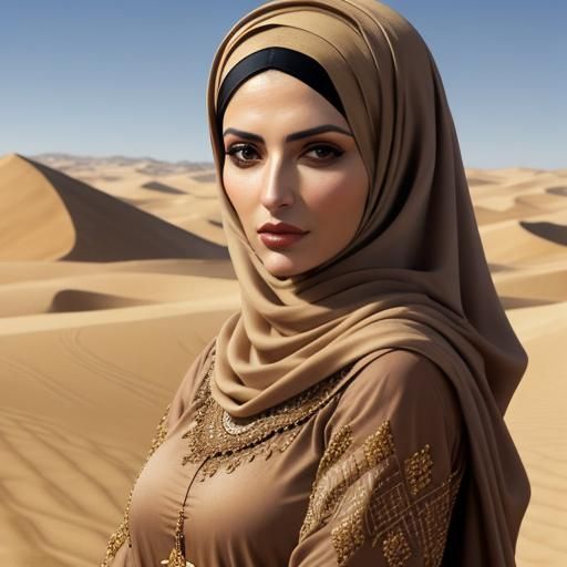 Arabic Woman in Desert: A Classical Portrait