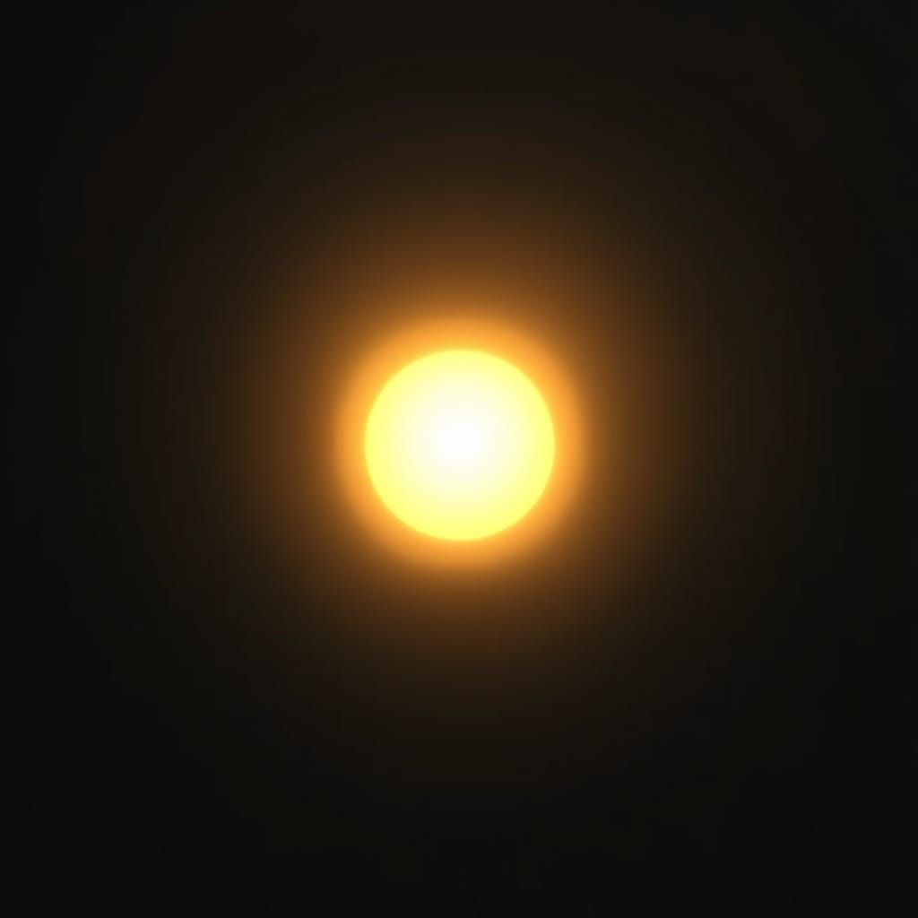 Luminous Orb in the Void: A Color-Field Abstraction