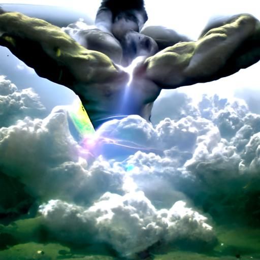 Muscular Figure with Divine Light