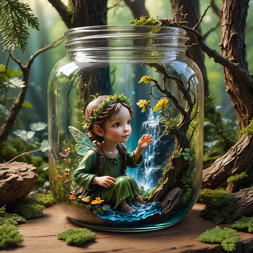 Enchanted Forest Fairy in a Jar