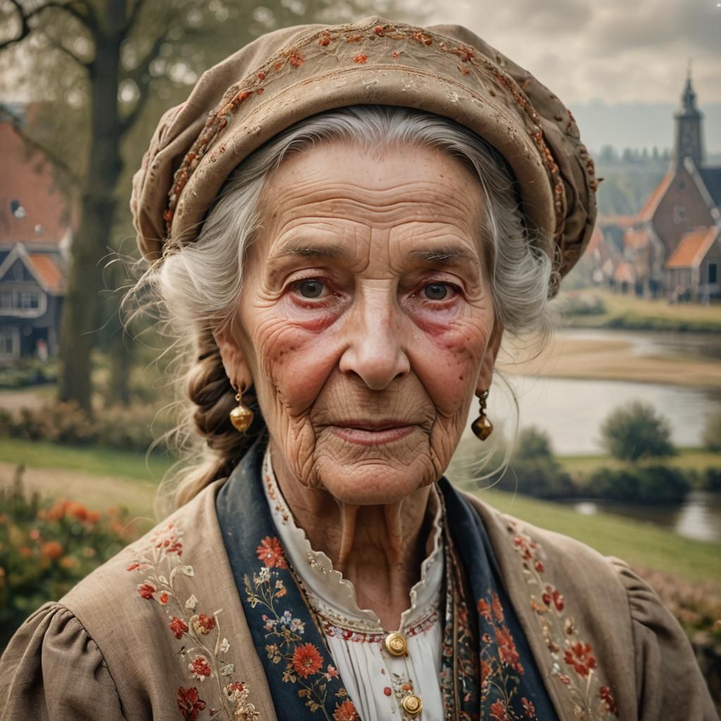 Dutch Masterpiece Portrait of Elderly Woman