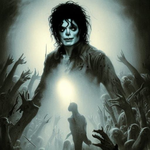 Michael Jackson Zombie Horror in Doré Style
