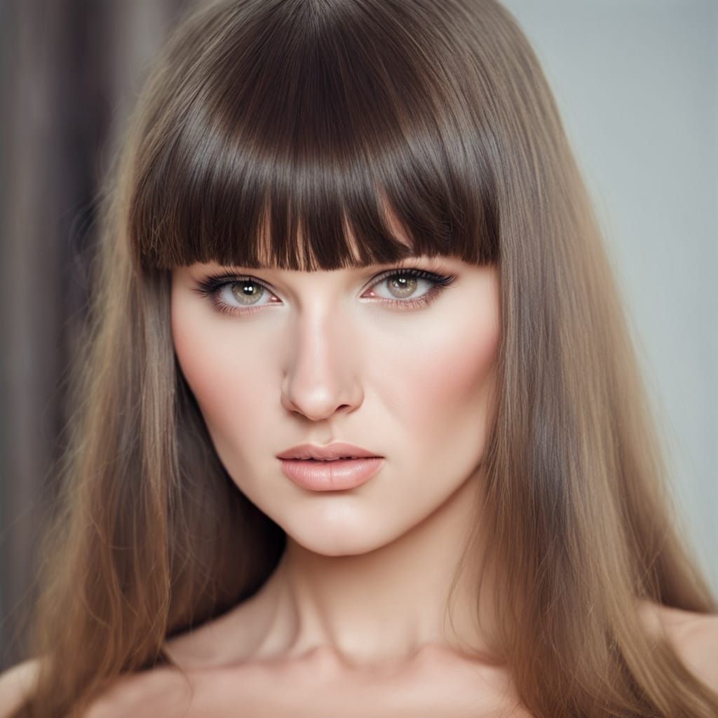 Stunning Ukrainian Supermodel with Blunt Bangs