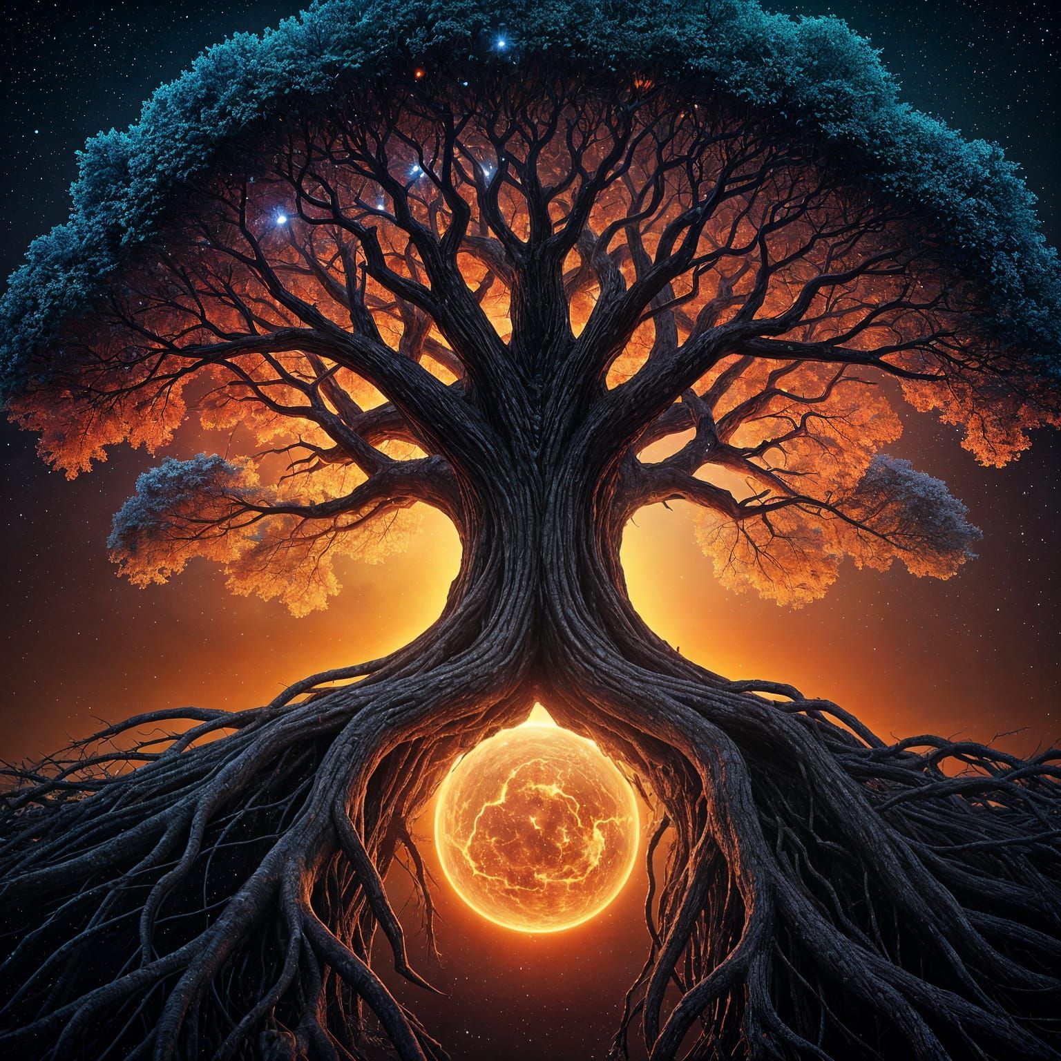 Cosmic Tree of the Dying Star: A Colossal, Hyperrealistic Vi...