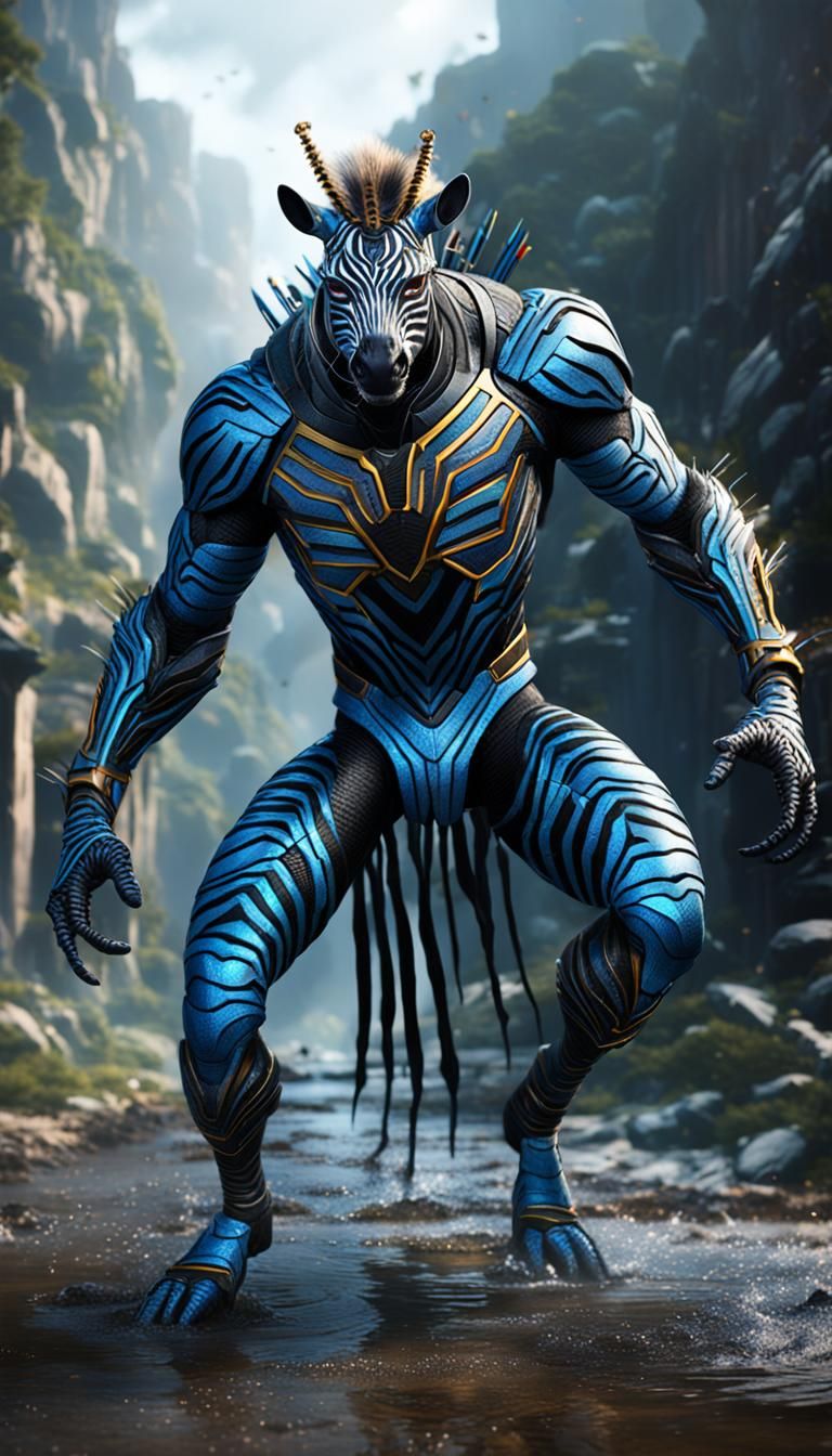Zebra Spider-Man Hybrid Fusion Animal Concept Art