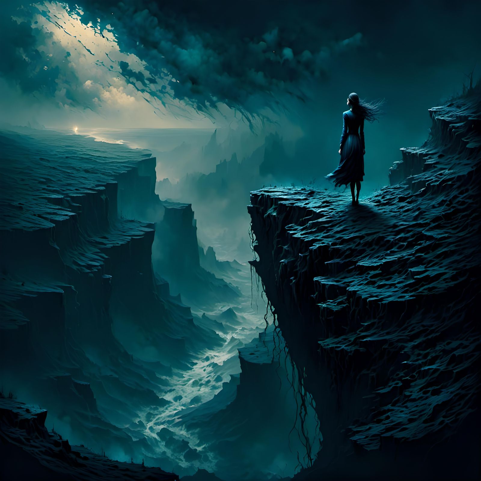 Woman Falls Into Eternal Abyss of Despair