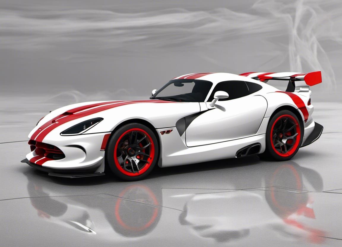 dodge viper white with red stripes