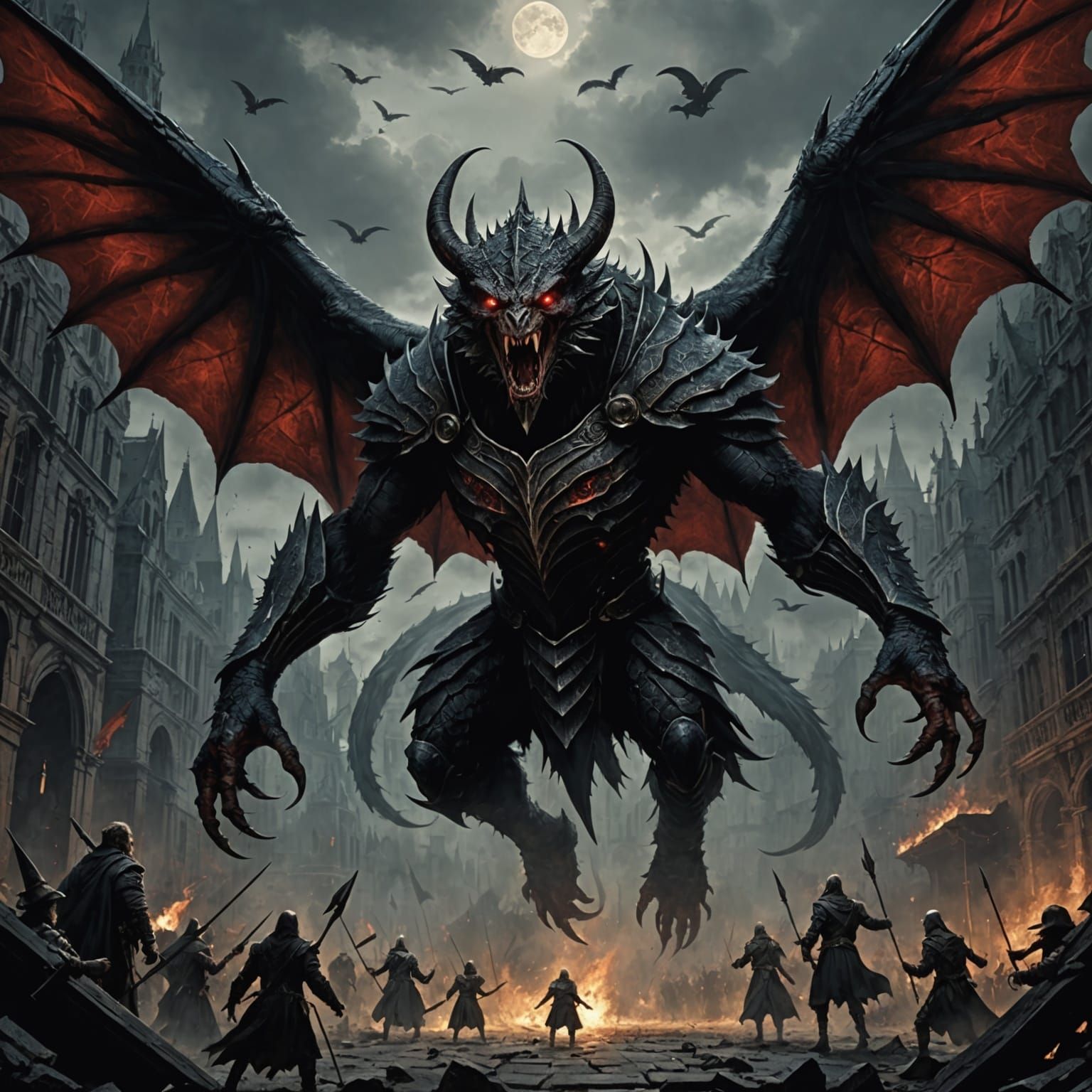 A Kak-kak, that has a long, pointed tongue, red eyes, huge w...