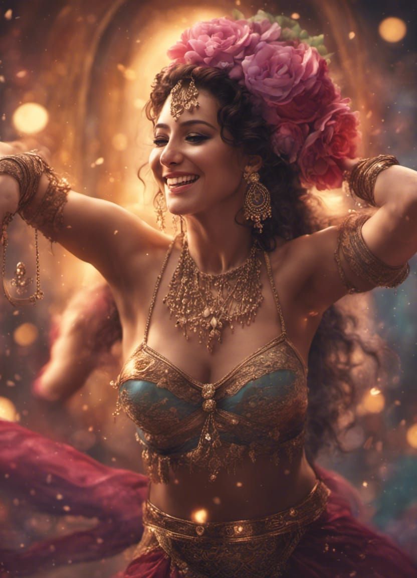A beautiful female Morocco belly dancer