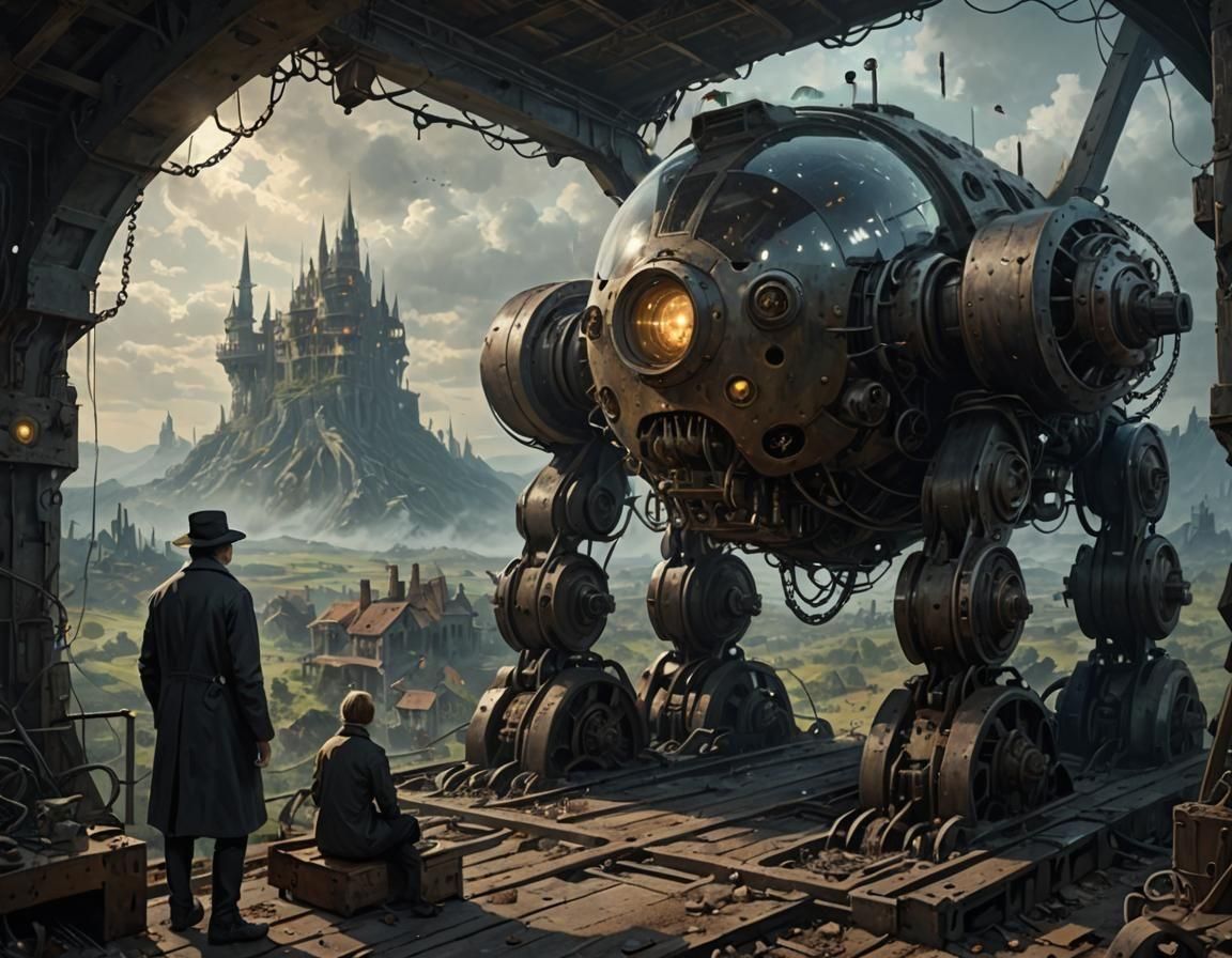 Eerie Cockpit Scene with Magical Elements