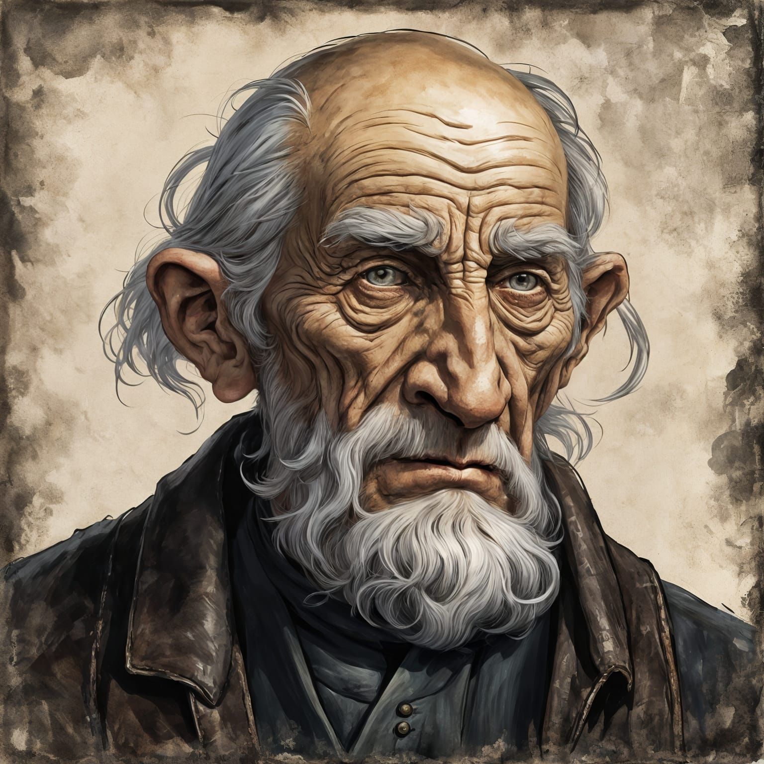 Stern Innkeeper Surveys Tavern Patrons with Air of Authority