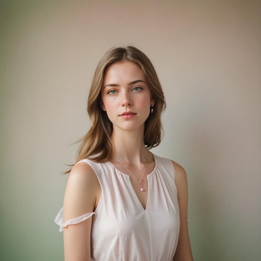 Girl Portrait in Pastel Colors with Soft Lighting
