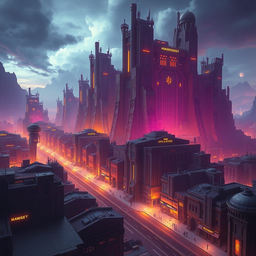 Futuristic Cityscape Rebuilt as Digital Art
