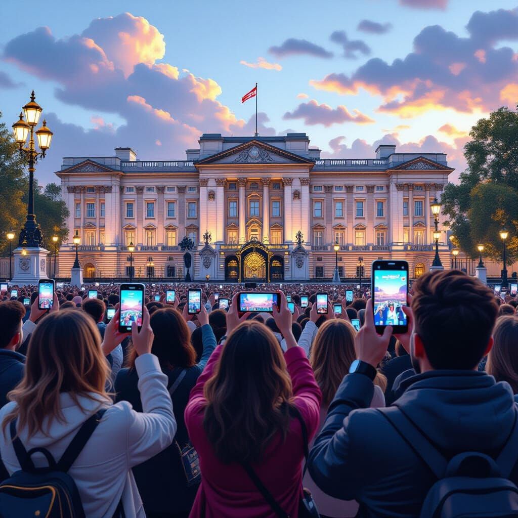 Buckingham Palace: Tourists, Tech, and Photorealistic Style