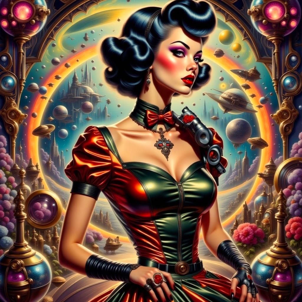 Surreal Cosmic Gothic Dreams in Retro-Futuristic Space