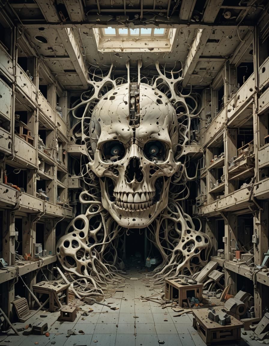 Surreal Internal Sinuses View in Digital Art Style