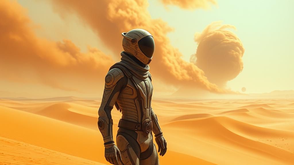 Dune-Inspired Sci-Fi Surrealism on Canvas