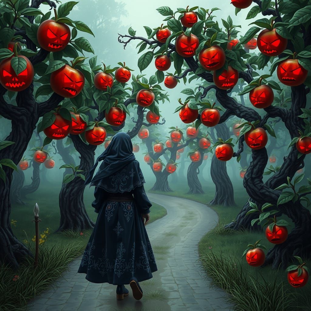Walking a Winding Path through a Twisted Apple Grove in Whim...