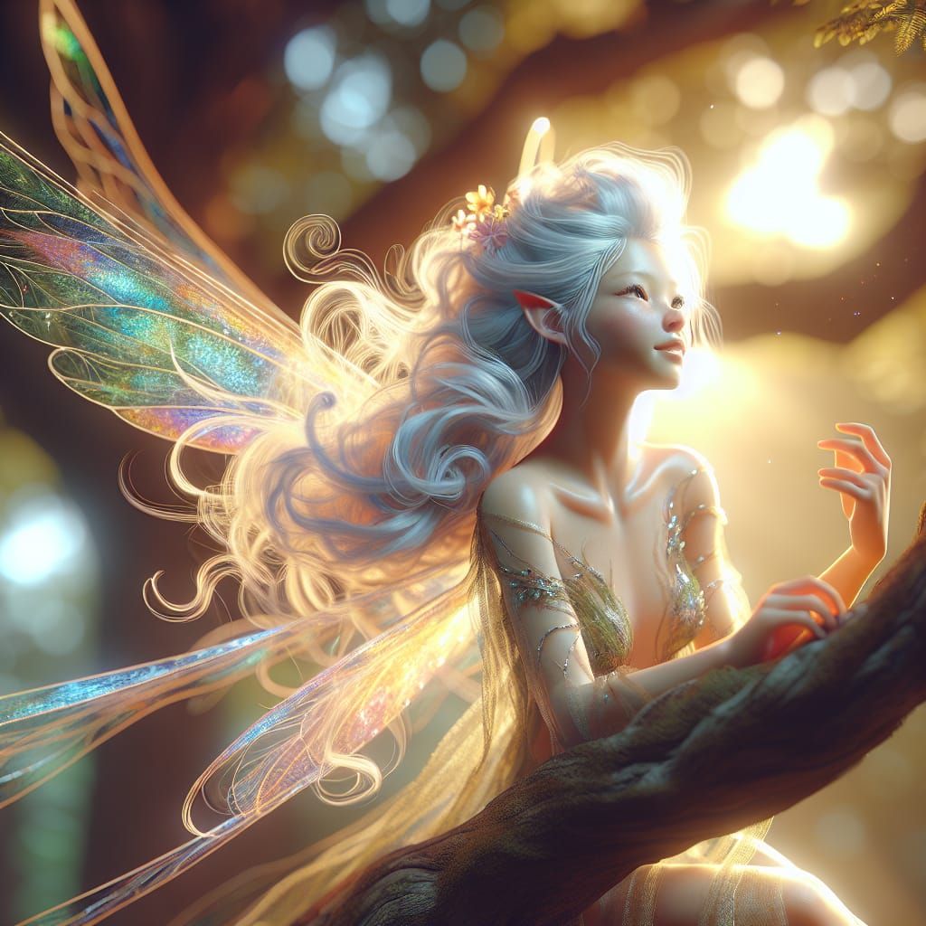 Ethereal South Asian Flower Fairy in Morning Light