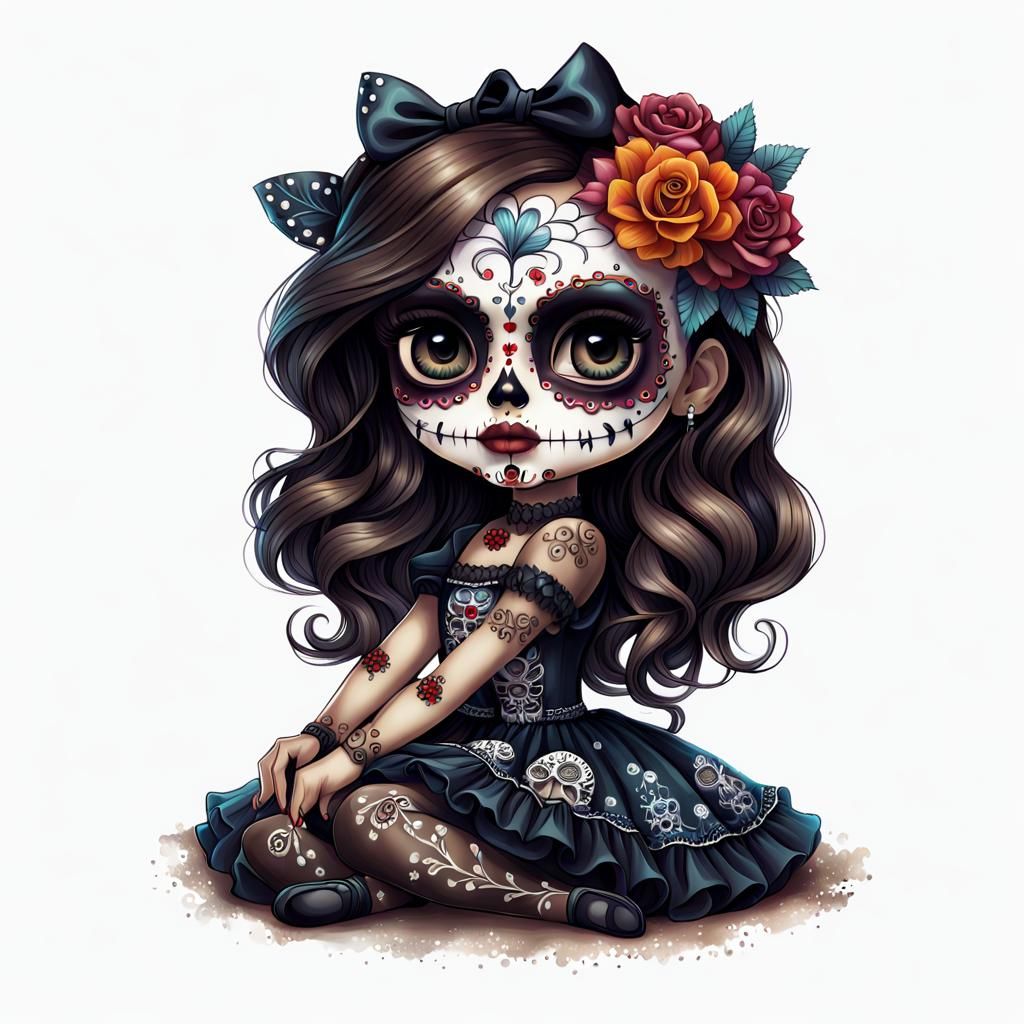Day of the Dead Girl: Pop Surrealism Vector Art