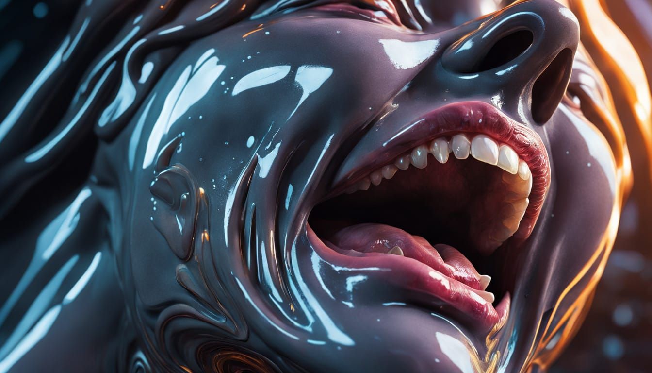 Hyperrealistic Endless Tongue in Futuristic, Surrealistic St...