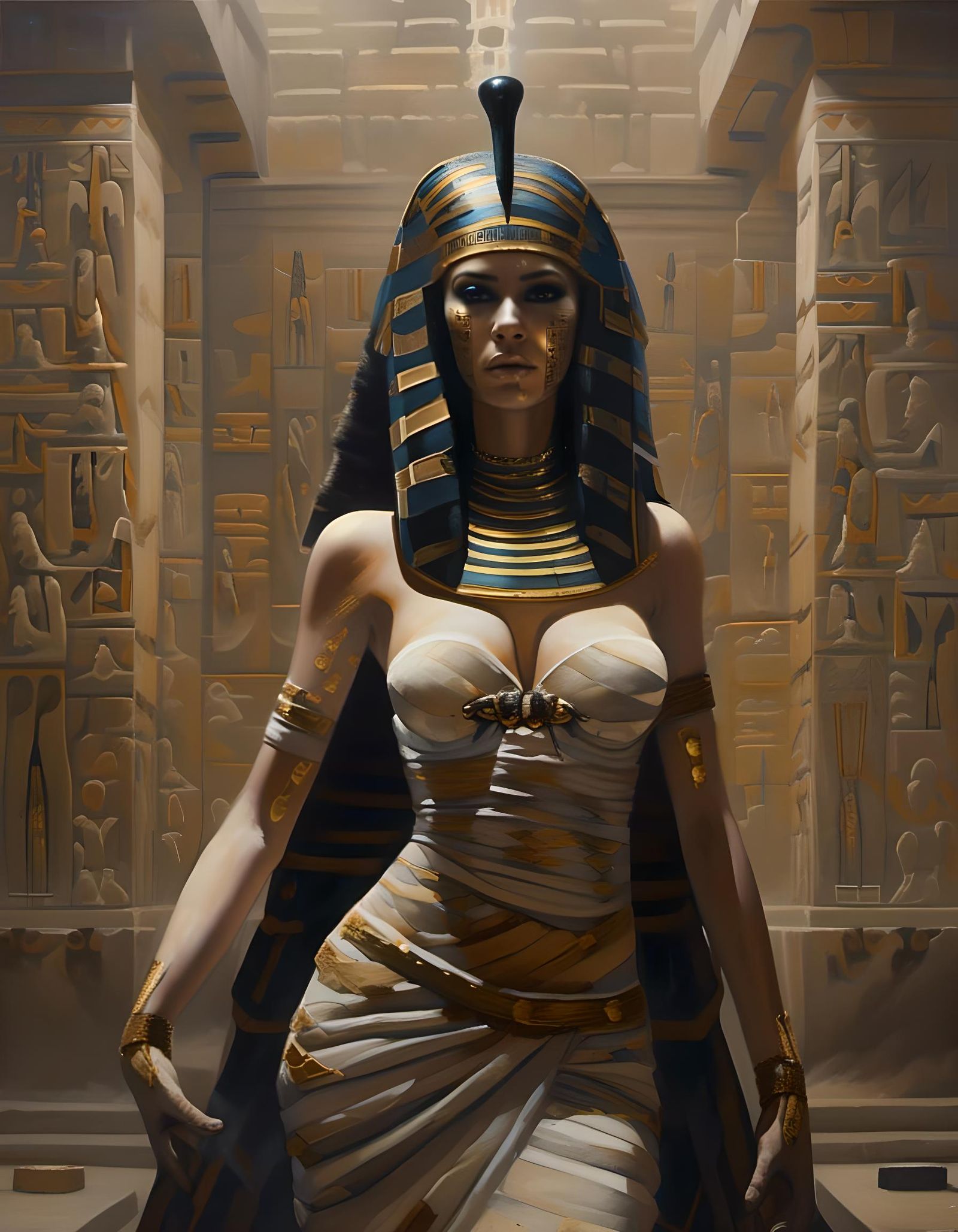 Cleopatra's Mummy Ablaze in Anubis Temple