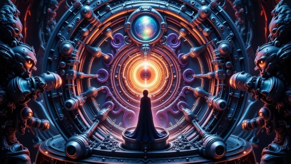 Intricate Alien Mandala in Deep Colors