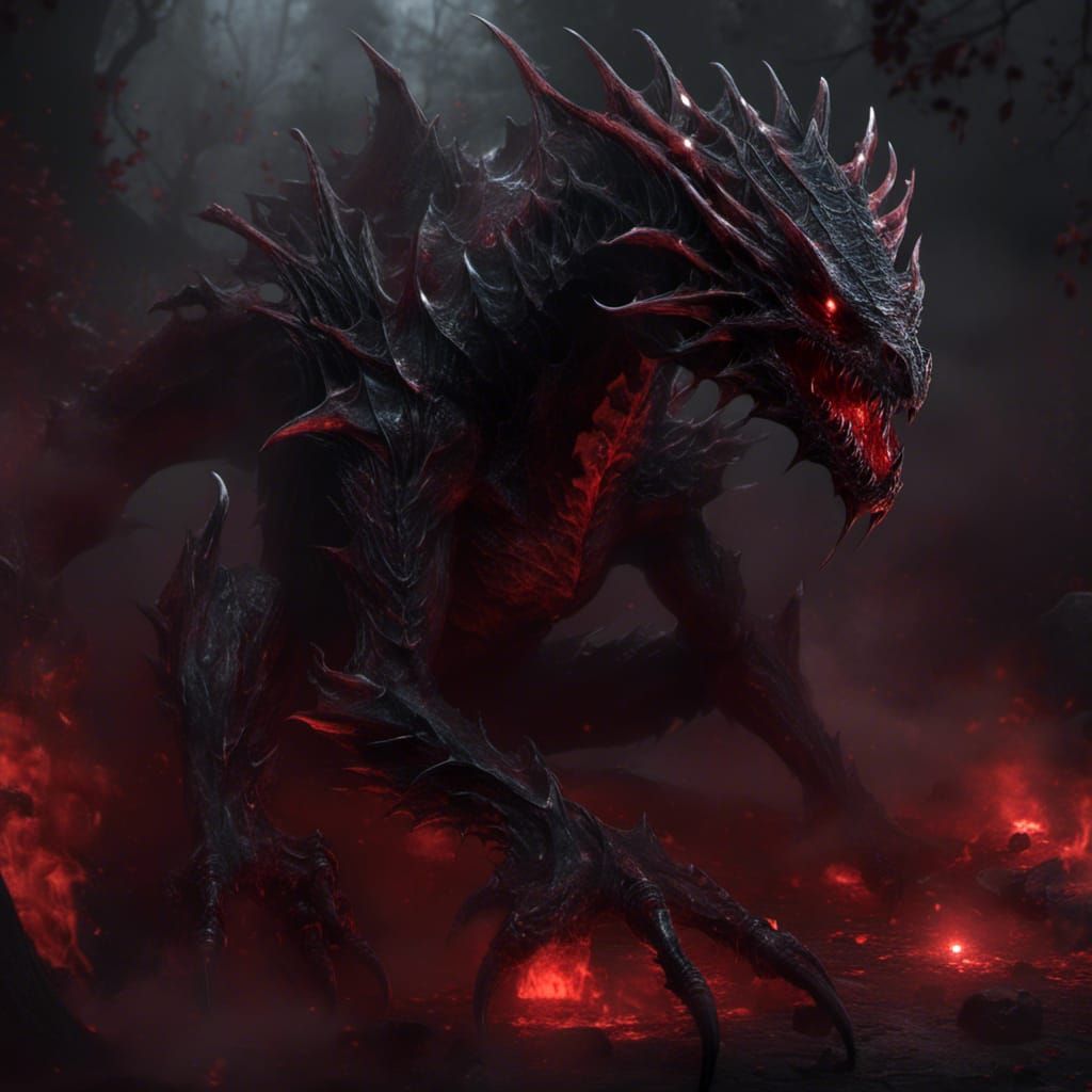 Undead Dragon-Bear with Spider Tattoos