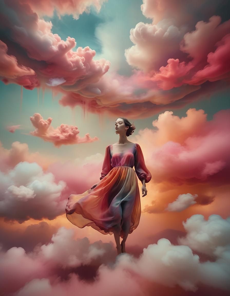 Dreamlike Surrealism: Figure in Rothko-esque Landscape