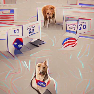 Cartoon Dog Giving a Speech