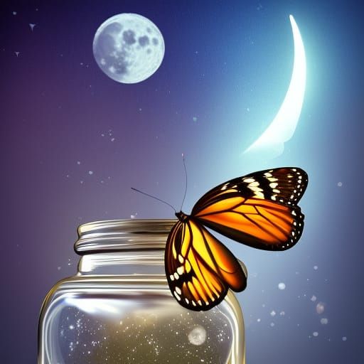 Magical Butterflies Escape to the Moon