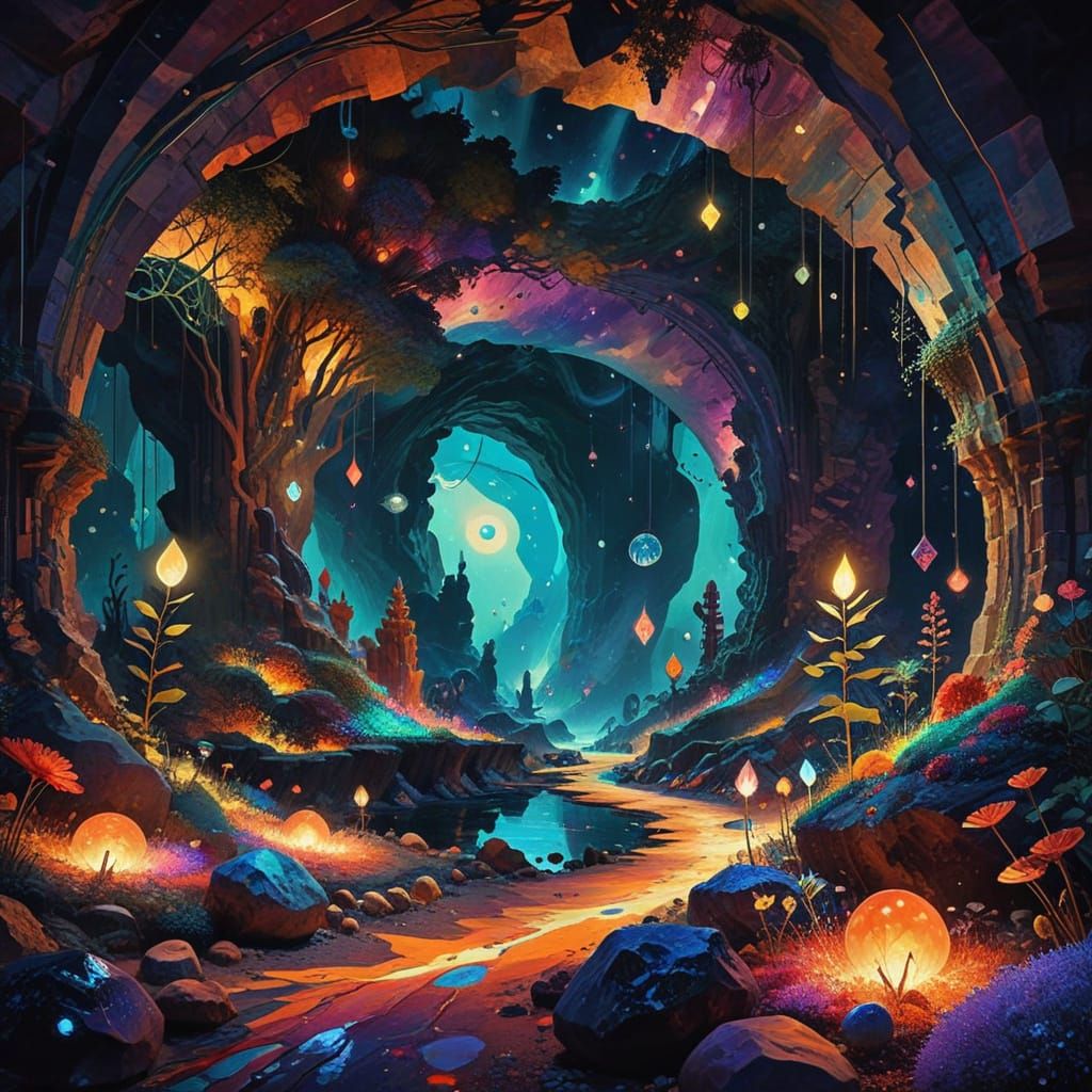 Alien Market Trading Emotions in Psychedelic Digital Art