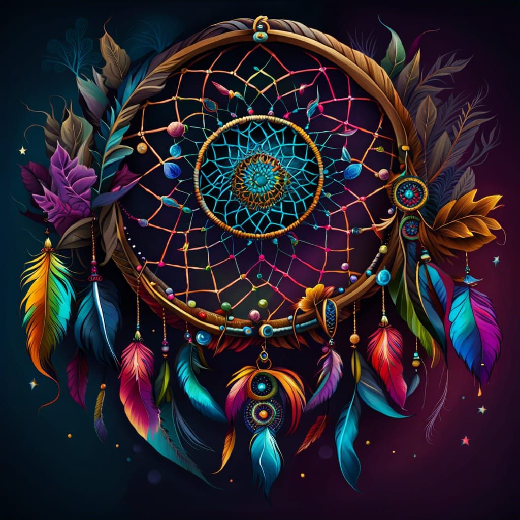 Colorful Dreamcatcher Protecting Good Dreams