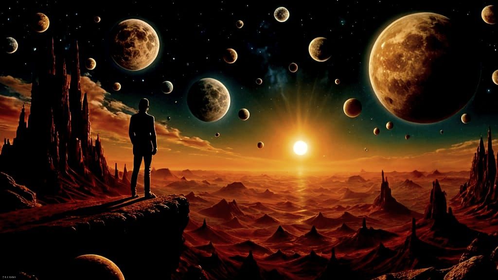 Surreal Magnetic Vision of Spaceship Among Planets