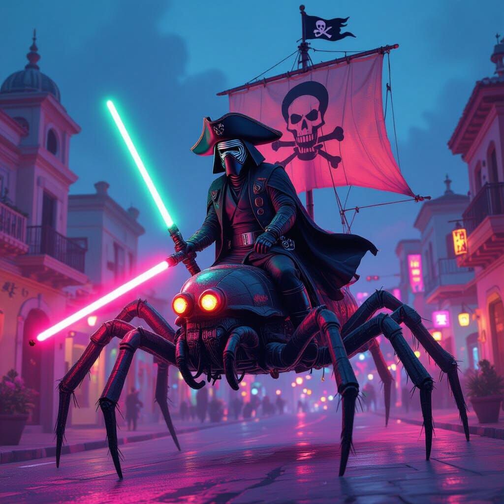 Kylo Ren's Banana Lightsaber on Spider Pirate Ship