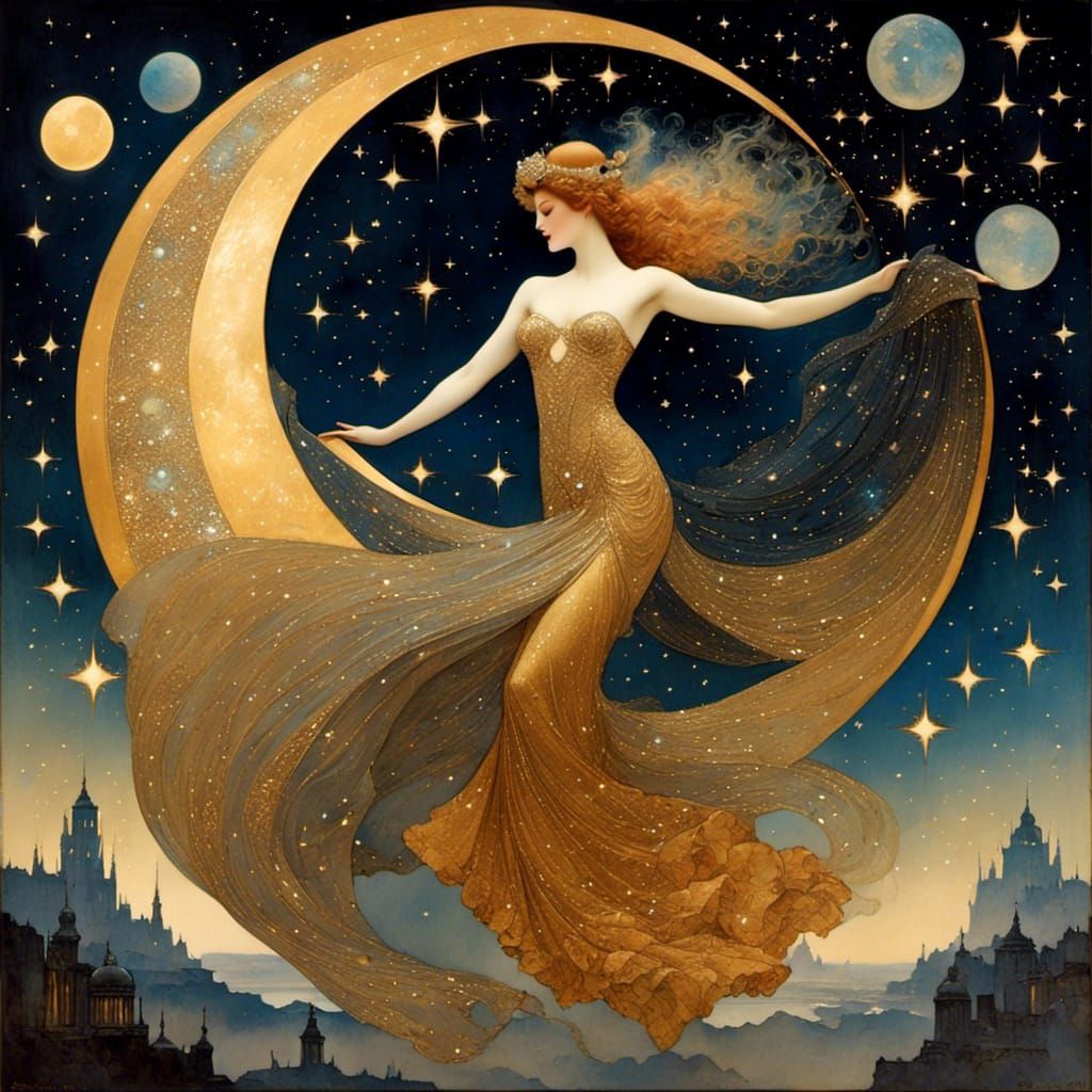 Celestial Goddess Dancing Among the Stars