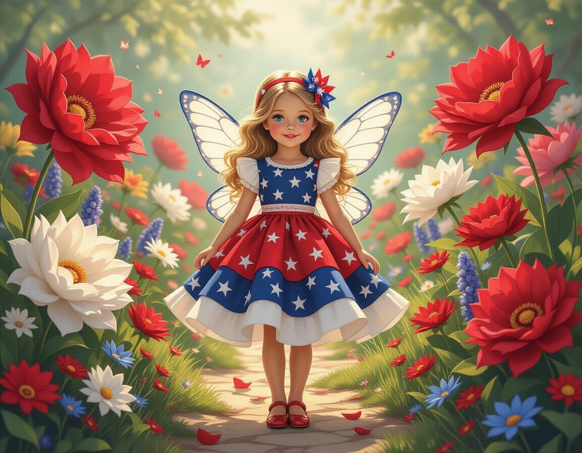 Barbie Celebrates Fourth of July in Fairy Garden