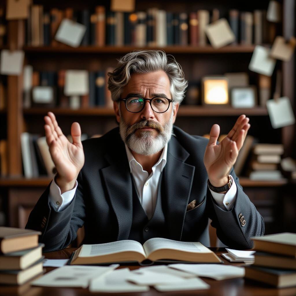 Contemplative Portrait in Sepia Tone, Inspired by Photograph...