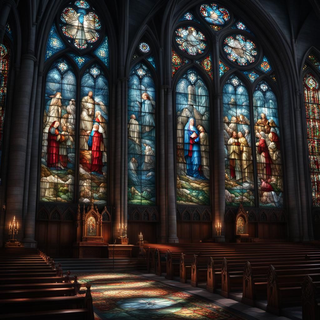 Stained Glass Windows: Epic Cinematic Digital Painting