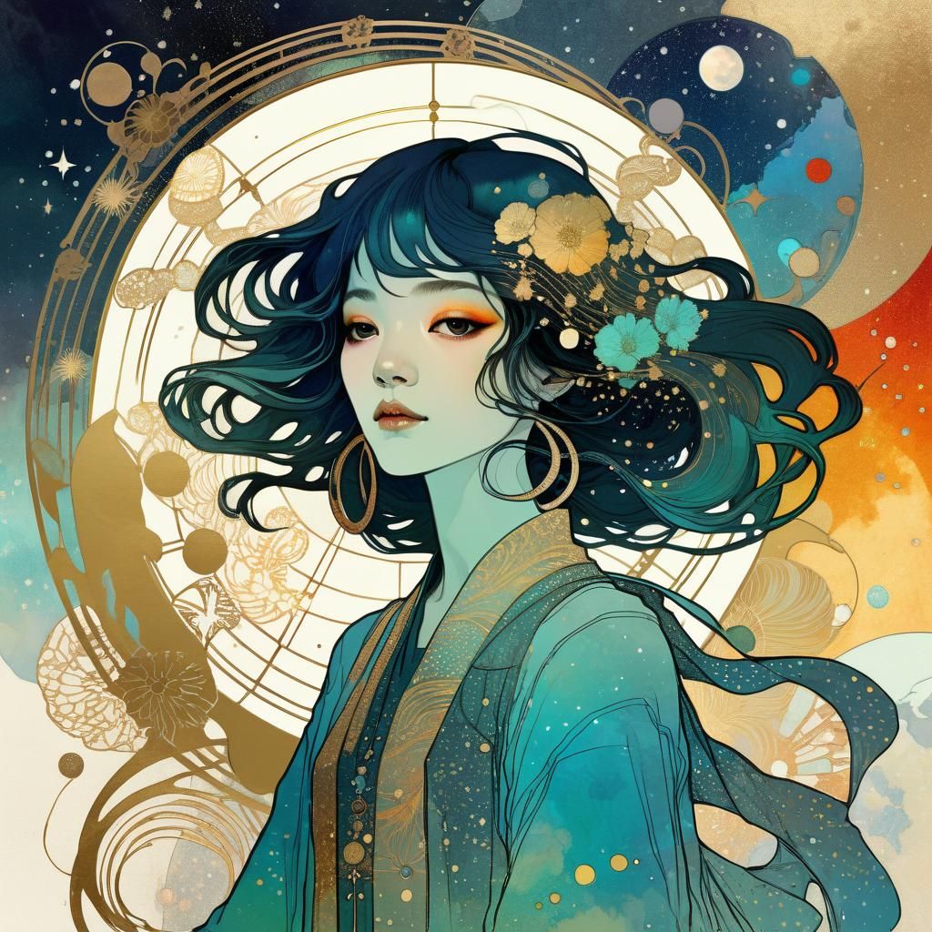 Spectrum Cosmic Serenade in Art Nouveau Style