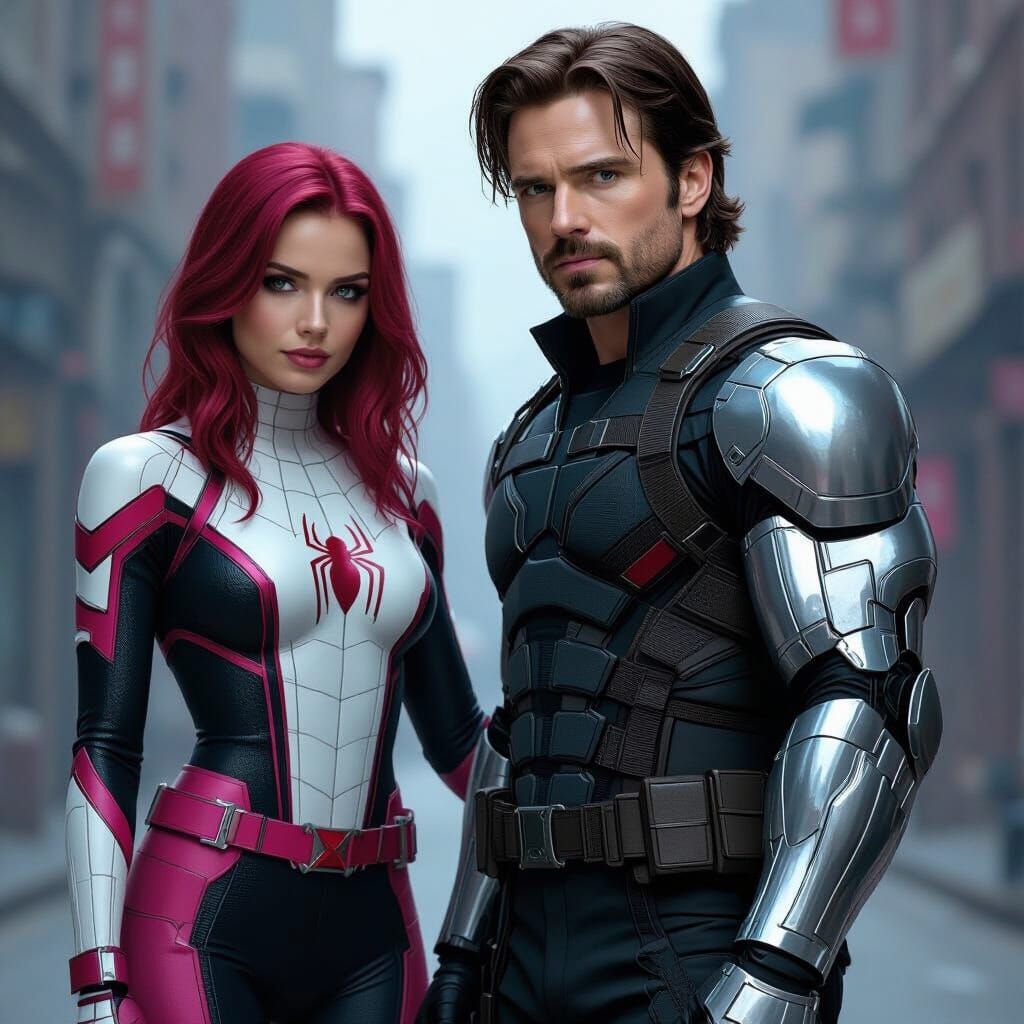 Bucky Barnes and Spider-Woman: Heroic Avengers