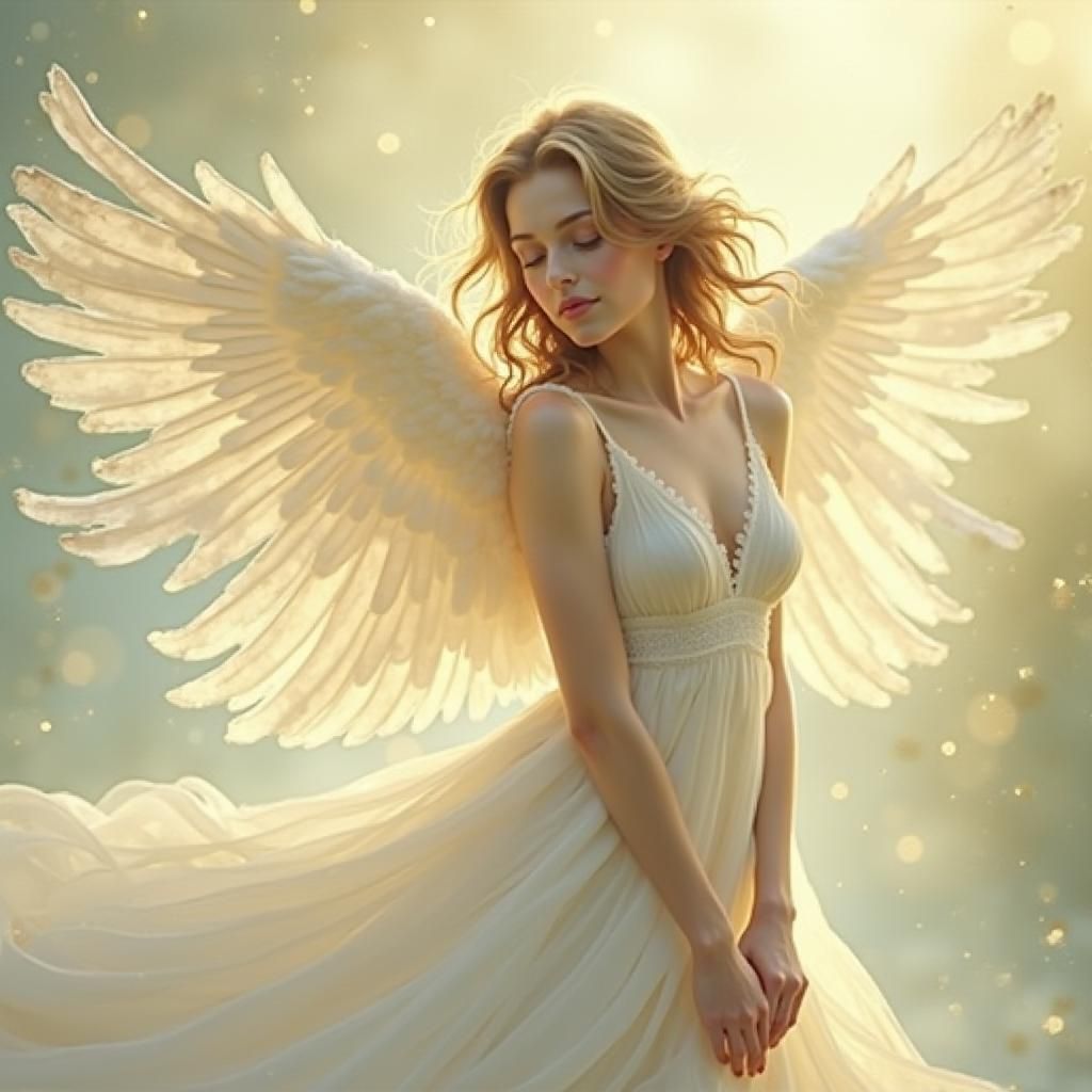 Ethereal Angel in Dreamy Romantic Style