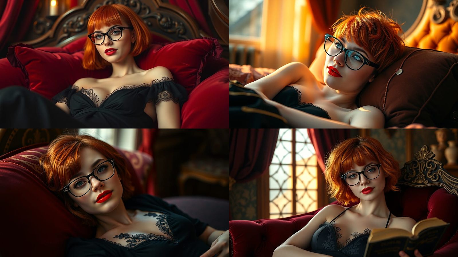 Gothic Woman with Orange Hair, Karol Bak Style