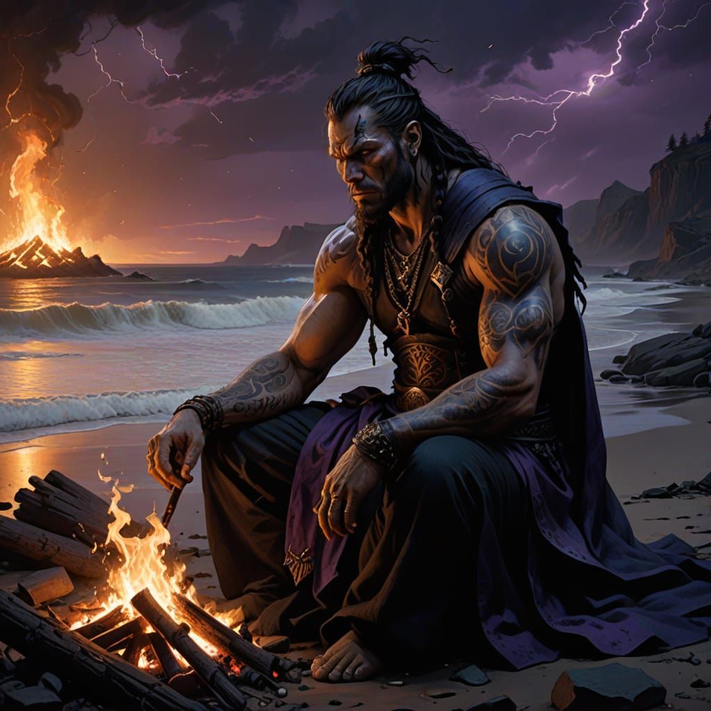 Dark Sorcerer by Fire: A Dark Fantasy Concept