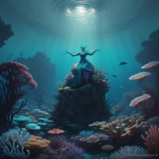 Ethereal Underwater Fantasy Scene