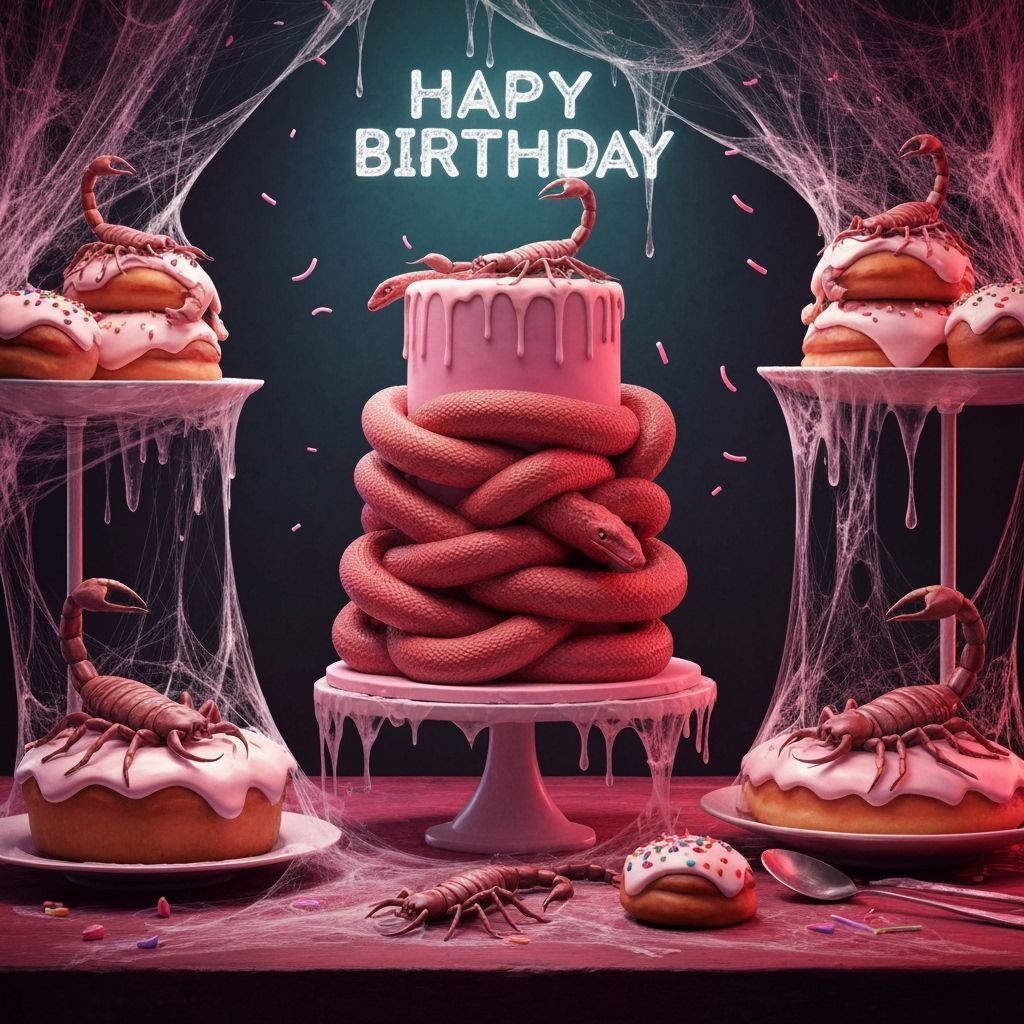 Spooky Birthday Party With Snake Cake