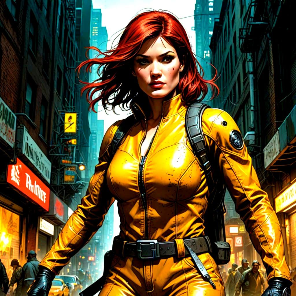 Gemma Arterton as April O'Neil in Cyberpunk Fashion